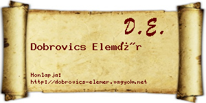 Dobrovics Elemér névjegykártya
