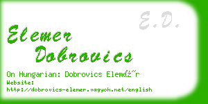 elemer dobrovics business card